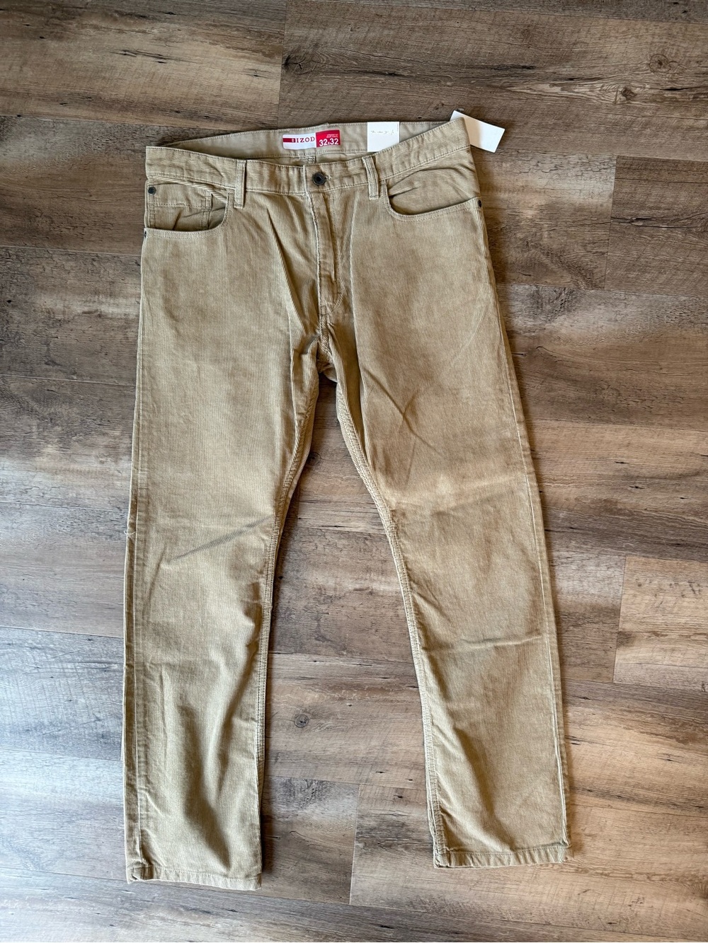 Izod Men's Tan Corduroy Slim Trousers